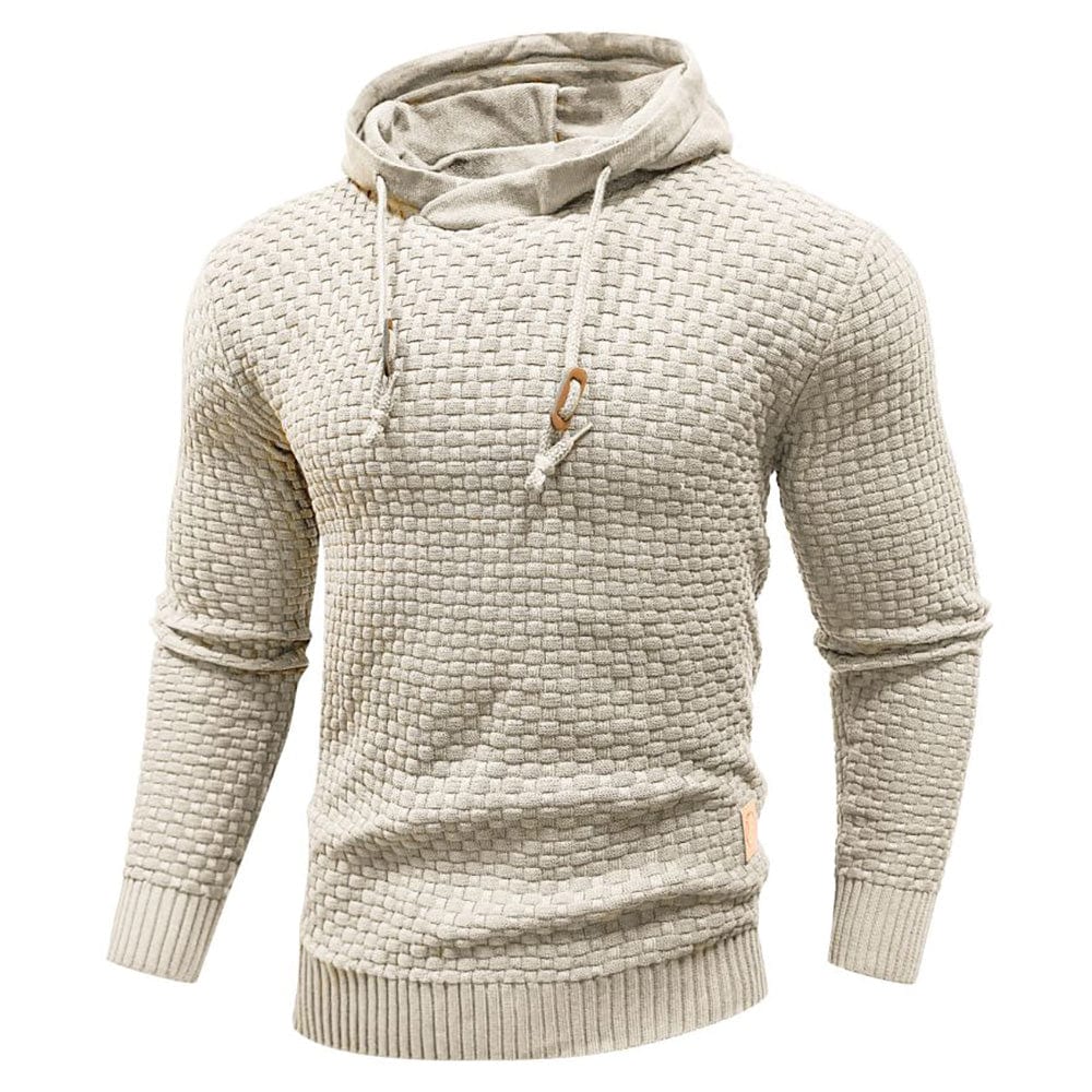 Men's Hooded Knit-Blend Hoodie, Zip-Up Cozy Sweatshirt