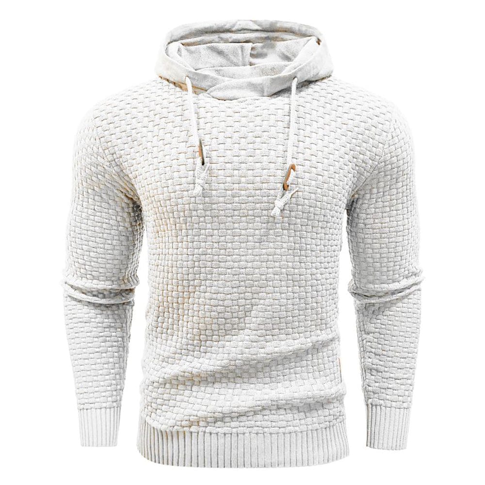 Men's Hooded Knit-Blend Hoodie, Zip-Up Cozy Sweatshirt
