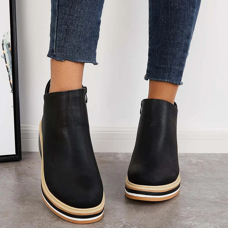 Women's Pointed-Toe Heeled Boots, Block-Heel Winter Boots