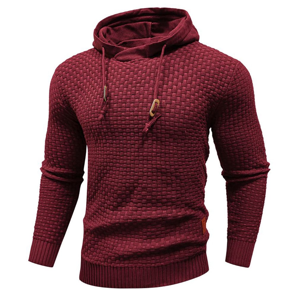 Men's Hooded Knit-Blend Hoodie, Zip-Up Cozy Sweatshirt