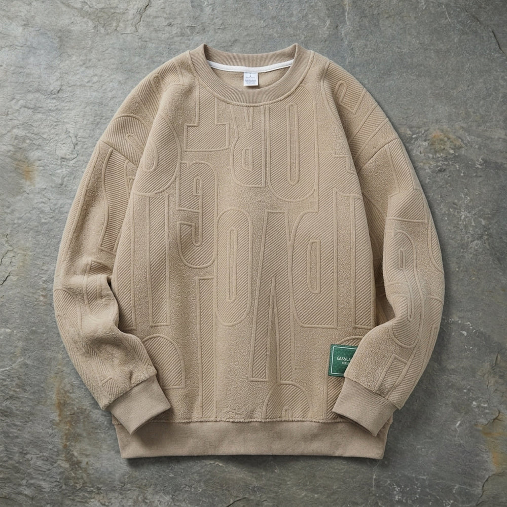 Men's Loose-Fit Crewneck Sweatshirt, Oversized Cozy Pullover
