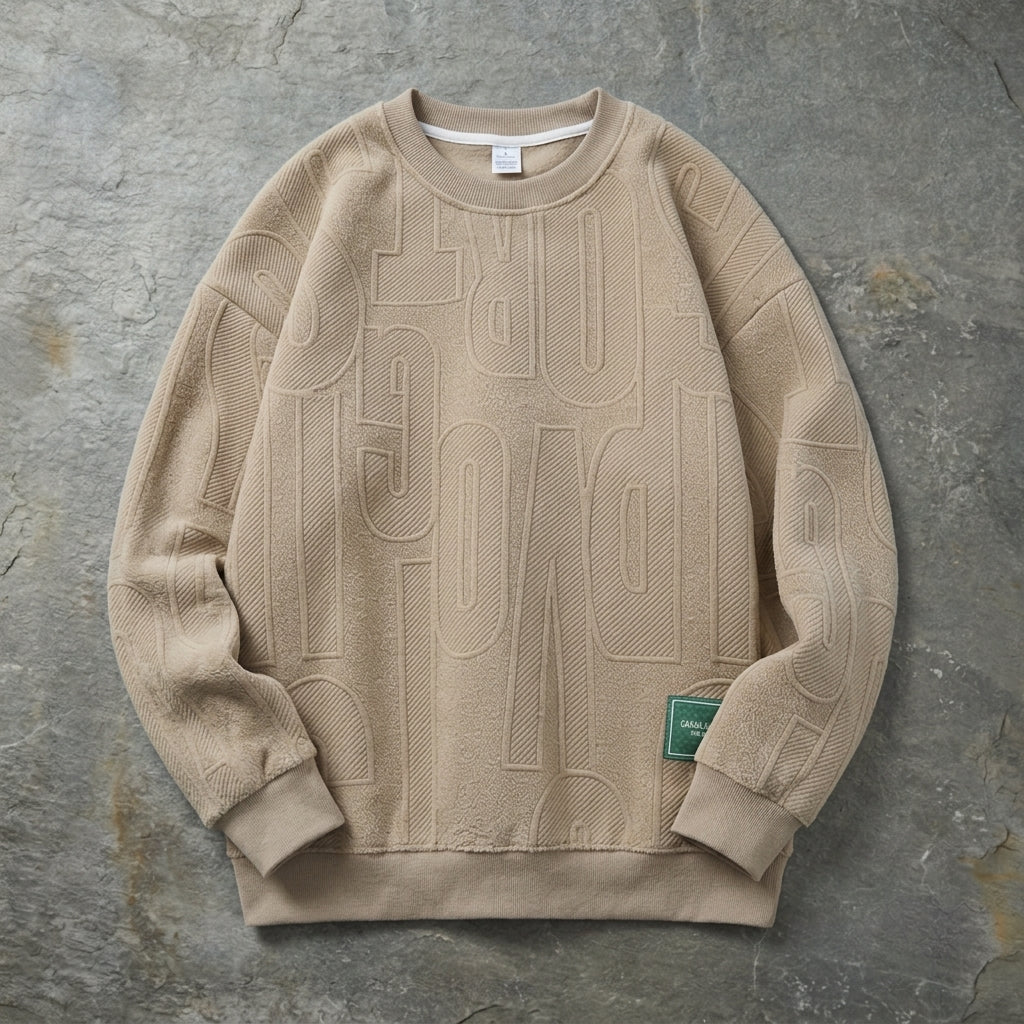 Men's Loose-Fit Crewneck Sweatshirt, Oversized Cozy Pullover