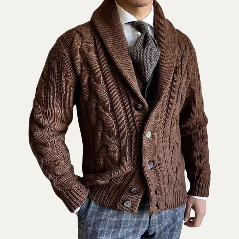 Men's Cable-Knit Cardigan, Button-Front Sweater