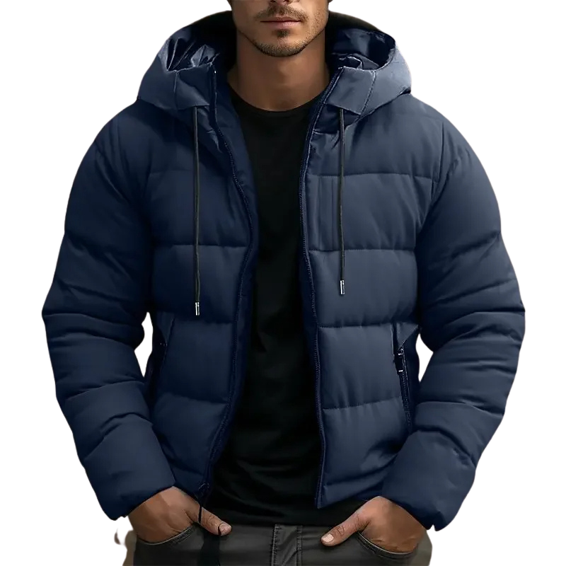 Men's Hooded Puffer Jacket, Insulated Padded Winter Coat