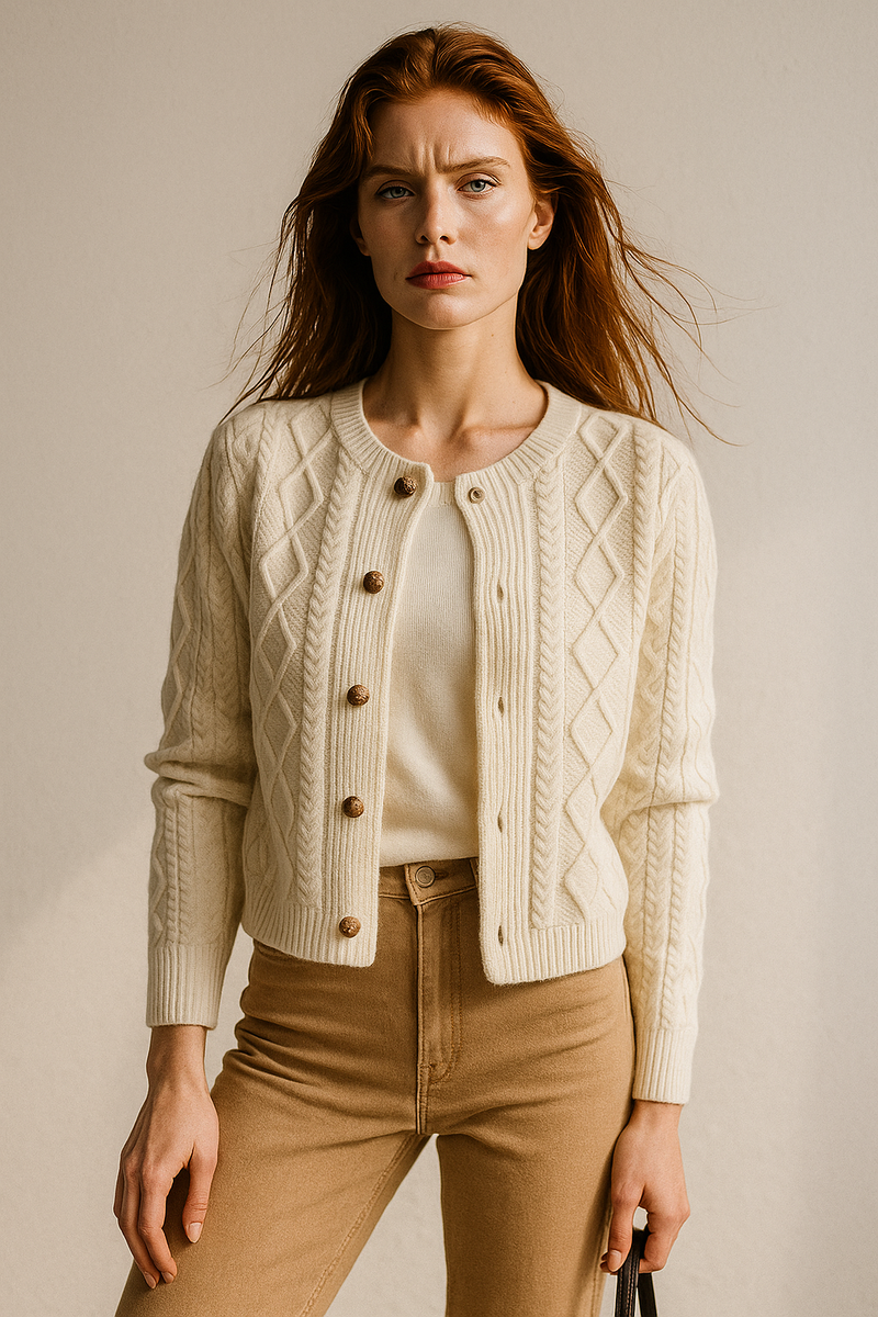 Women's Cable-Knit Cardigan, Button-Front Sweater