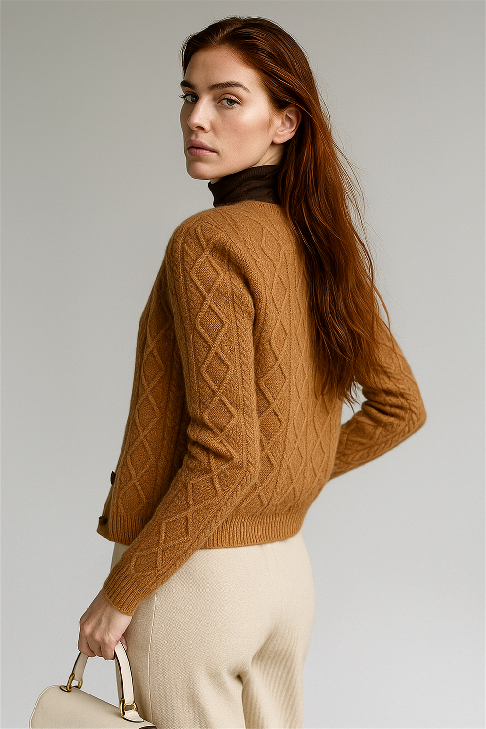 Women's Cable-Knit Cardigan, Button-Front Sweater