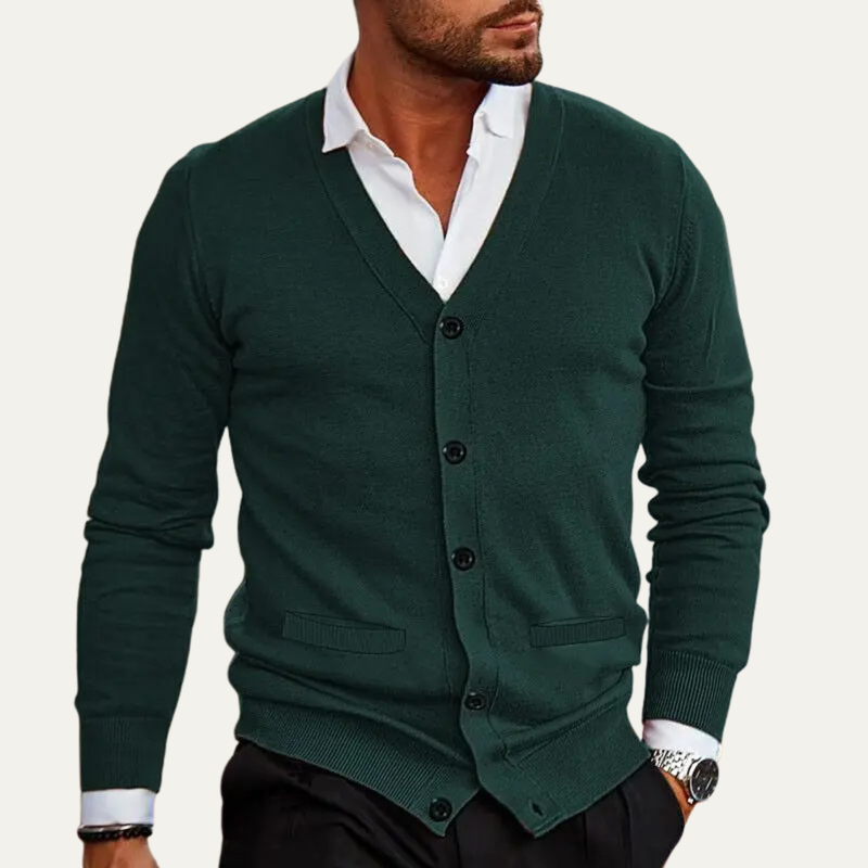 Men's V-Neck Cardigan, Button-Front Sweater