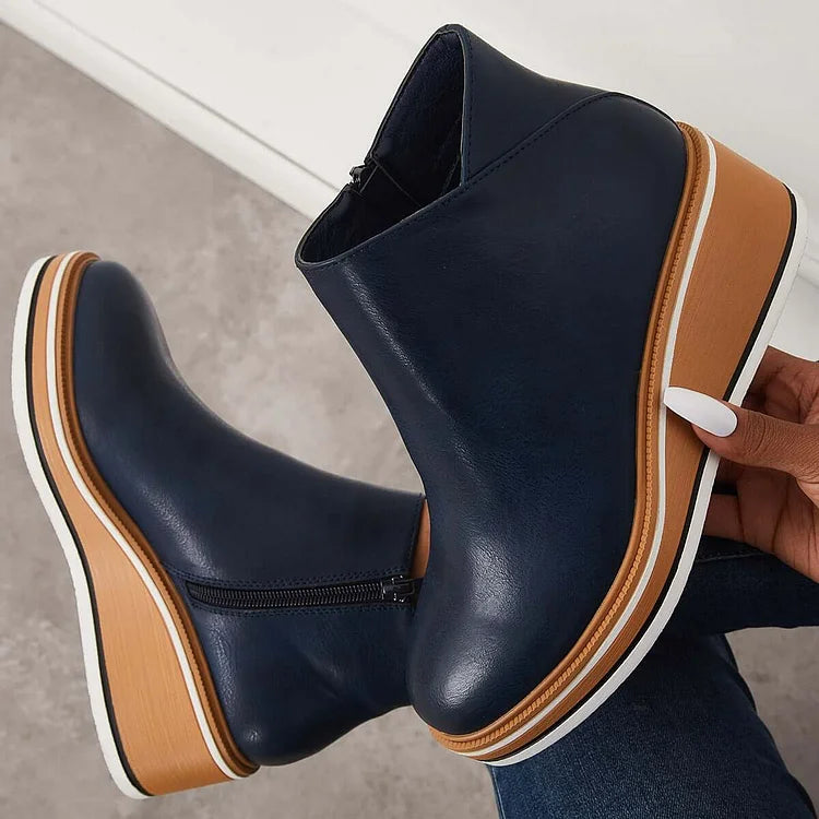 Women's Pointed-Toe Heeled Boots, Block-Heel Winter Boots