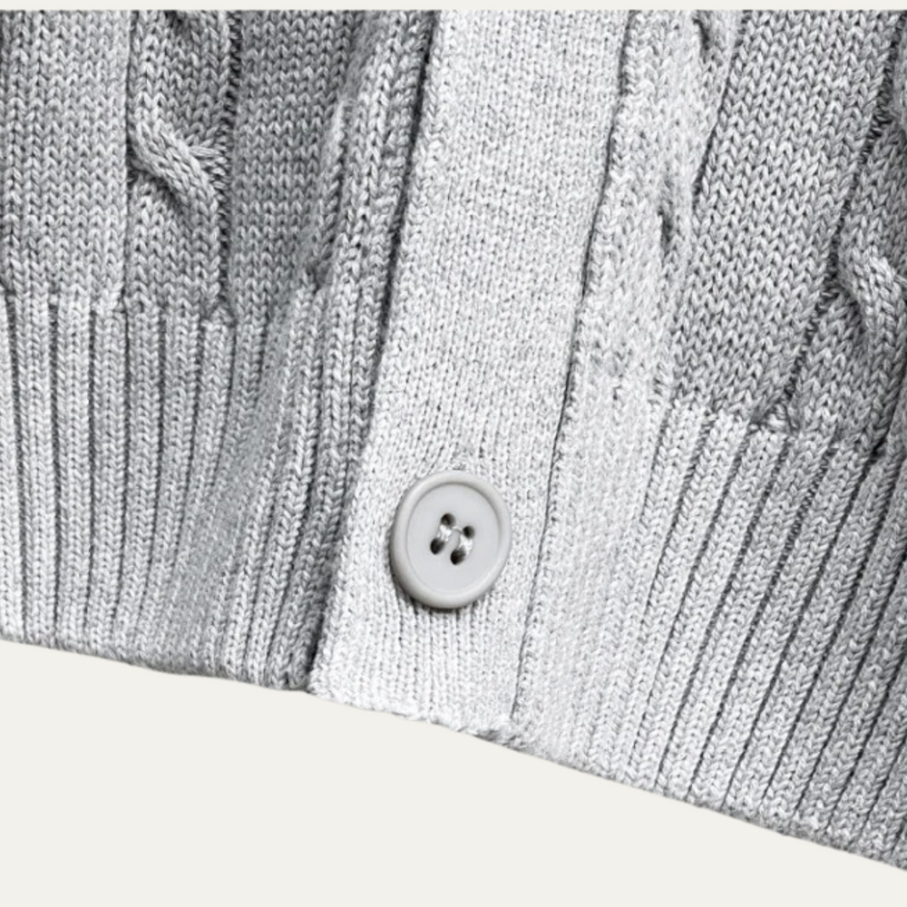 Men's Cable-Knit Cardigan, V-Neck Sweater