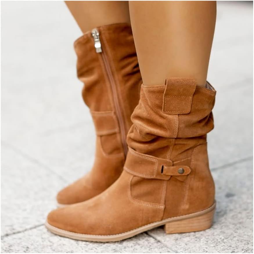 Women's Faux-Suede Knee-High Boots, Tall-Shaft Winter Boots