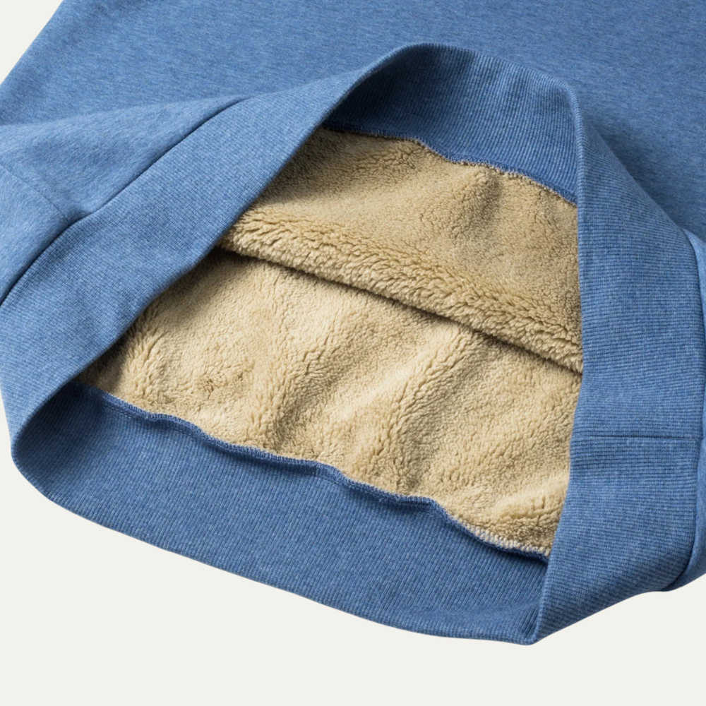 Men's Sherpa Lined Quarter Zip Sweatshirt, Stand Collar Cozy Winter Pullover