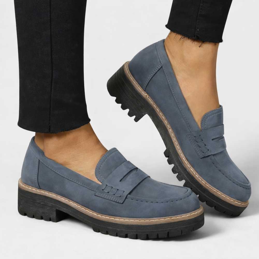 Women's Round-Toe Slip-On Loafers, Everyday Winter Loafers