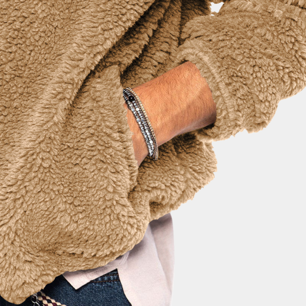 Men's Hooded Fleece Jacket, Zip-Up Winter Jacket