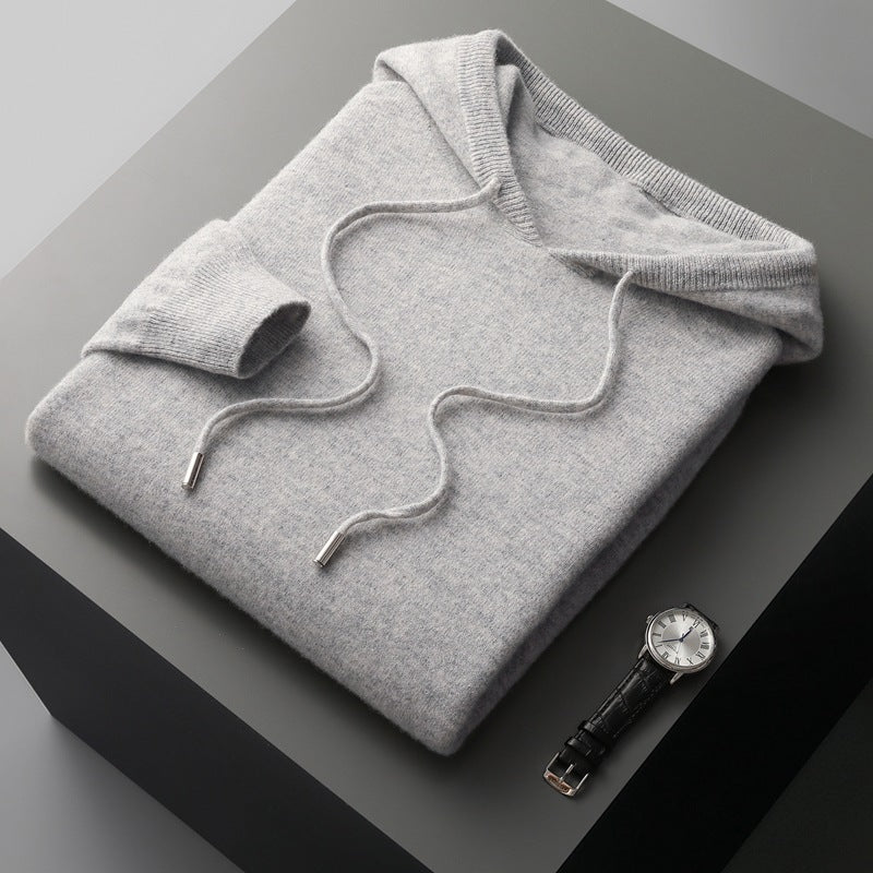 Men's Hooded Soft-Knit Hoodie, Zip-Up Cozy Sweatshirt