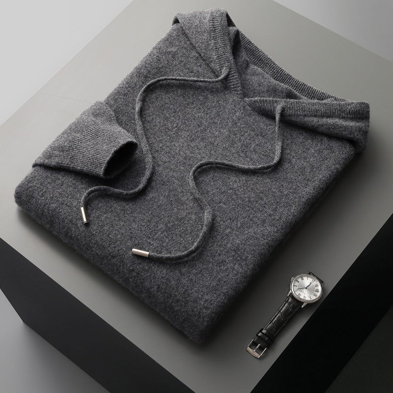 Men's Hooded Soft-Knit Hoodie, Zip-Up Cozy Sweatshirt