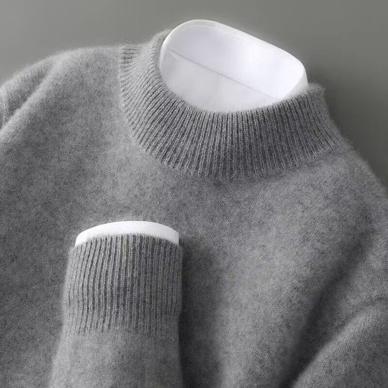 Men's Brushed Soft Knit Sweater, Mock Neck Classic Pullover