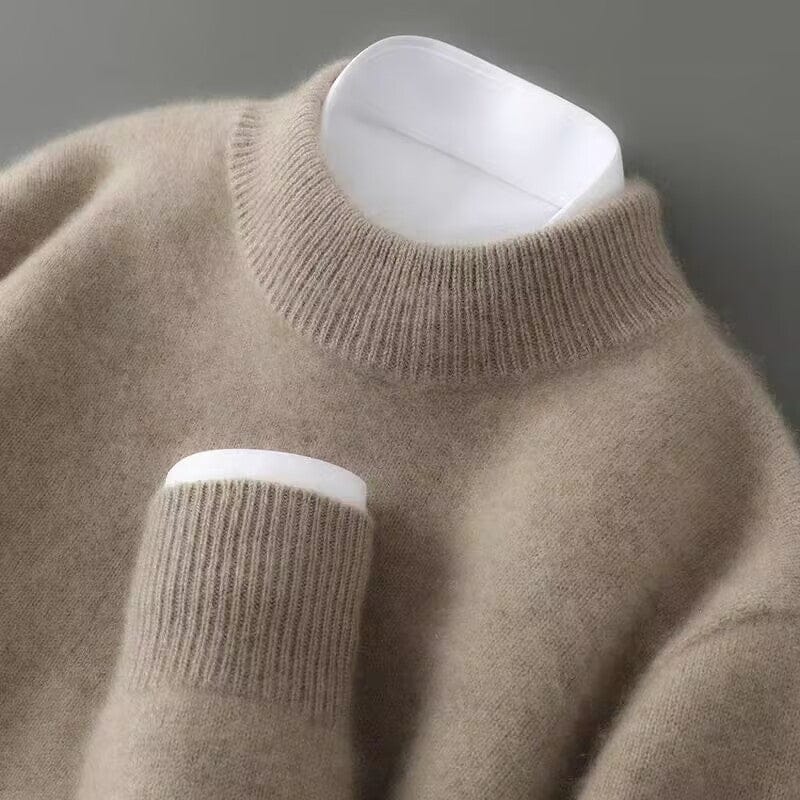 Men's Brushed Soft Knit Sweater, Mock Neck Classic Pullover