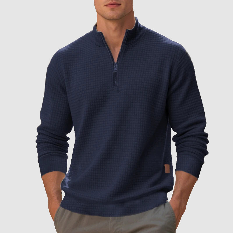 Men's Half-Zip Quarter-Zip Sweater, Ribbed Pullover
