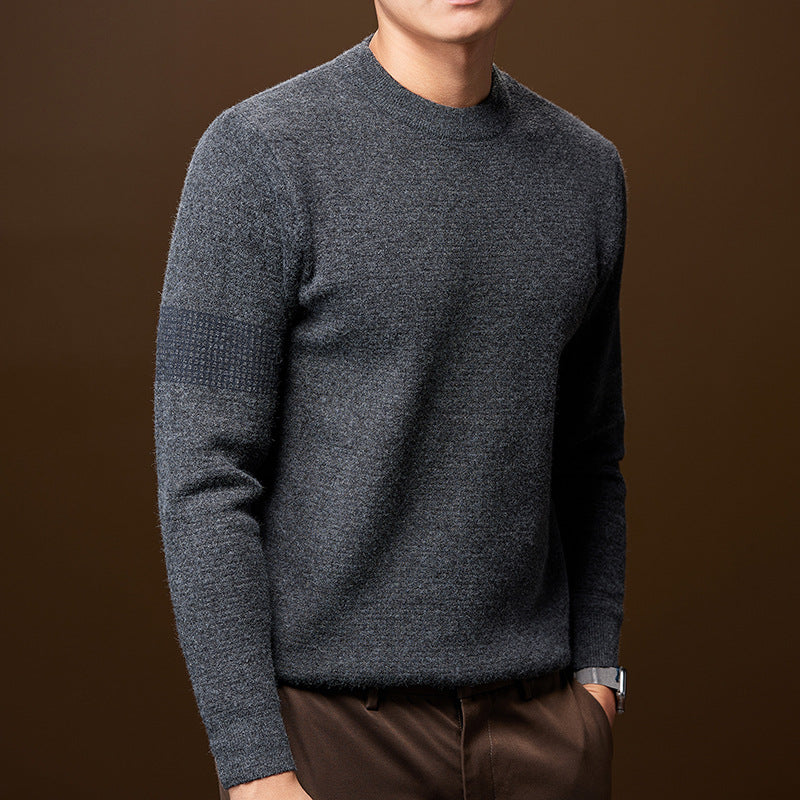 Men's Crewneck Knit Sweater, Oversized Winter Pullover