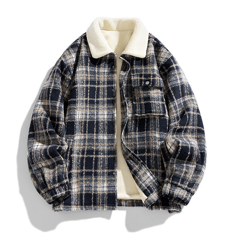 Men's Sherpa Fleece Jacket, Zip-Up Winter Jacket