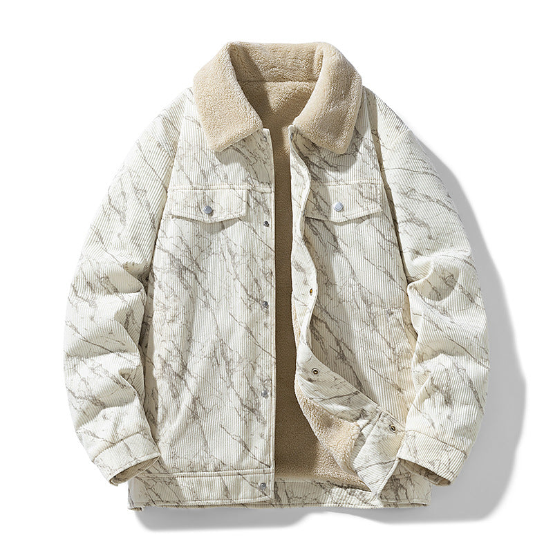 Men's Sherpa-Lined Corduroy Jacket, Button-Front Winter Jacket