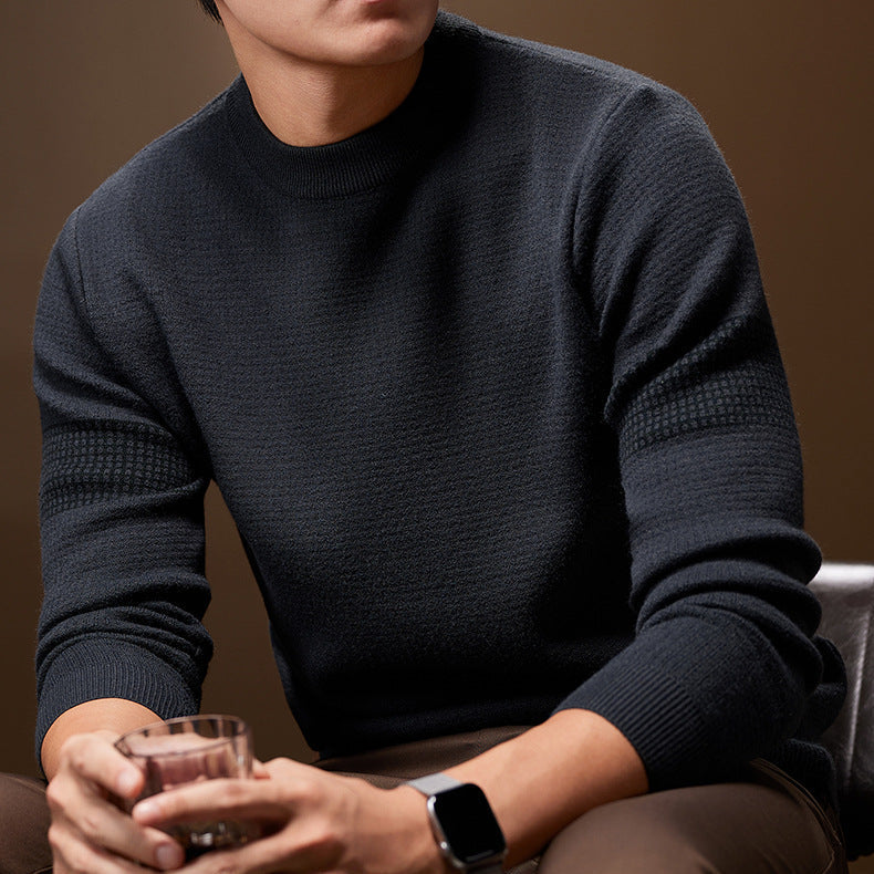 Men's Crewneck Knit Sweater, Oversized Winter Pullover