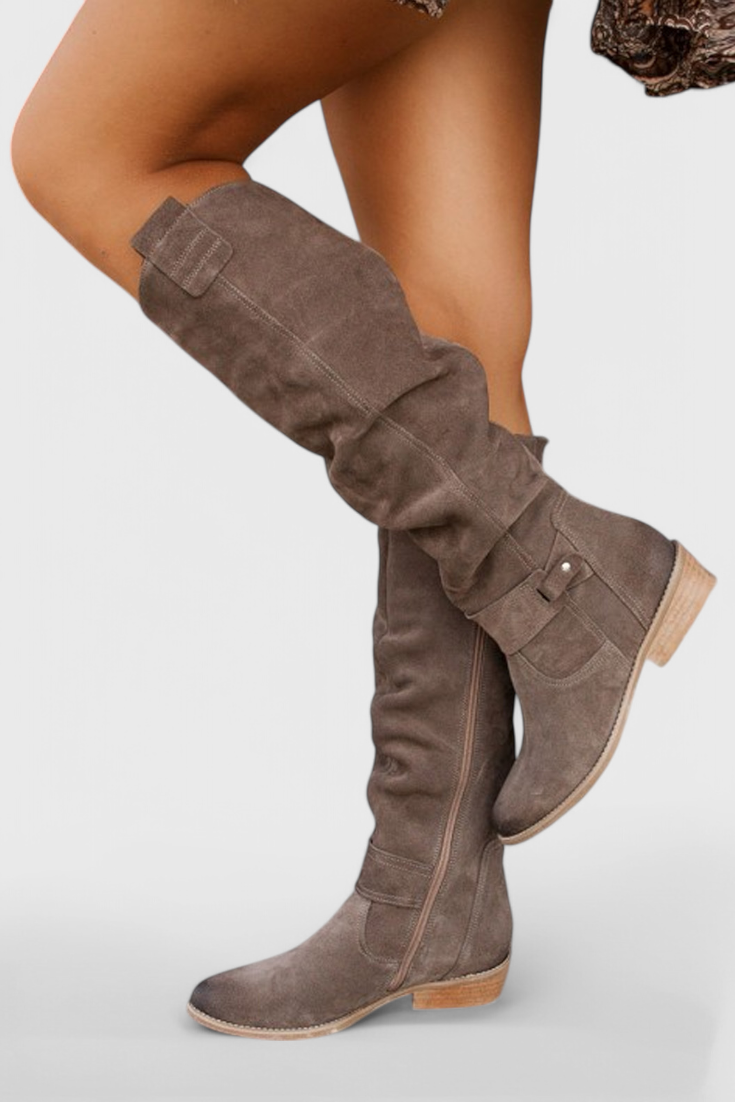 Women's Retro Knee-High Boots, Tall-Shaft Winter Boots