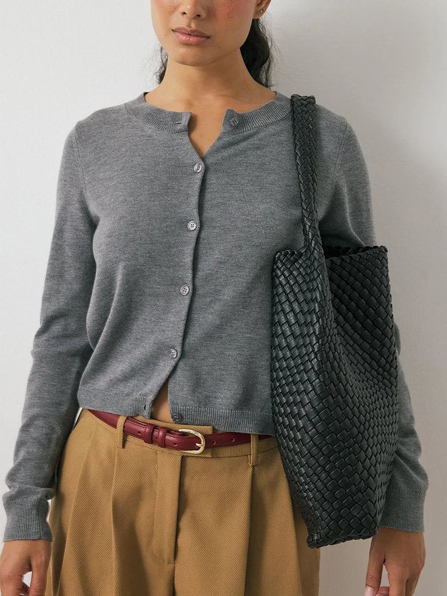 Women's Button-Front Knit Cardigan, Sweater