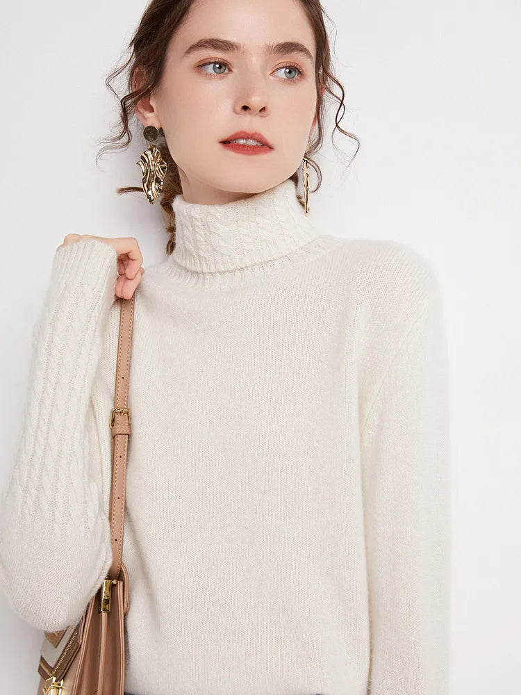 Women's Turtleneck Soft-Knit Sweater, Crewneck Pullover