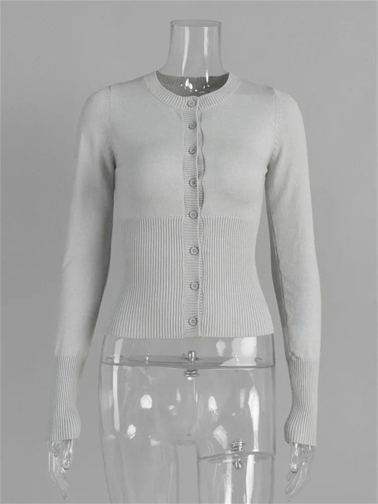 Women's Slim-Fit Knit Cardigan, Fine-Knit Winter Cardigan