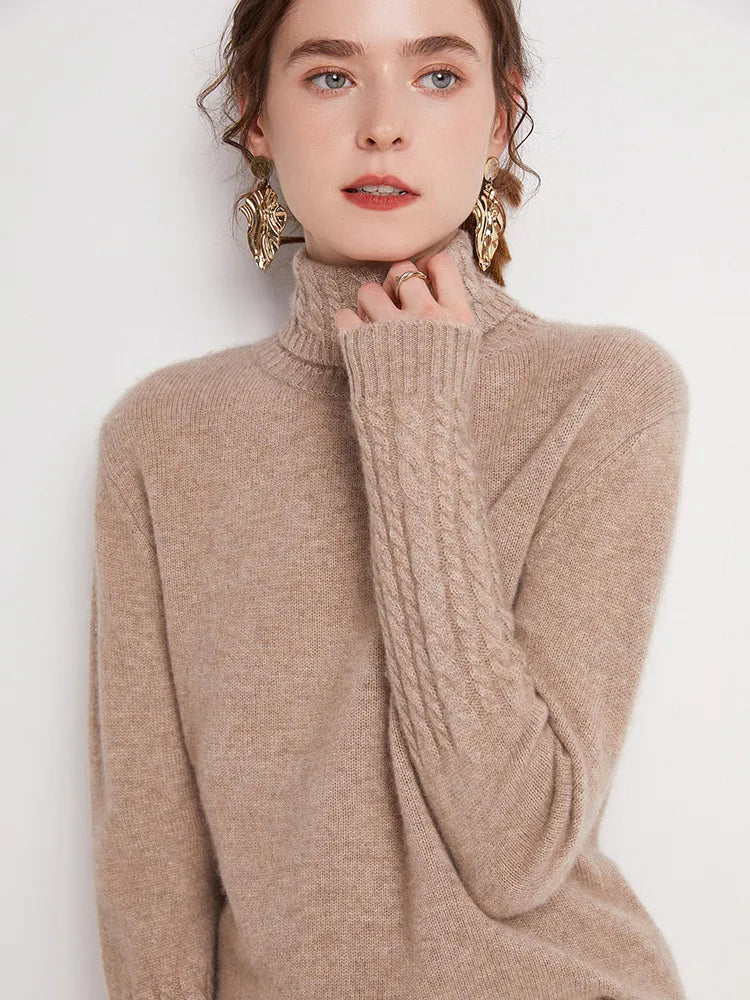 Women's Turtleneck Soft-Knit Sweater, Crewneck Pullover