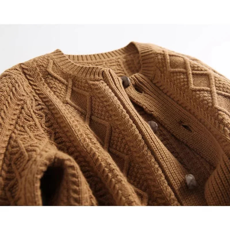 Women's Cable-Knit Cardigan, Button-Front Sweater