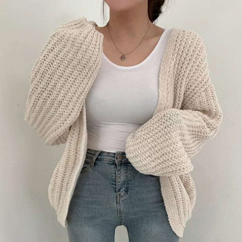 Women's Chunky Knit Cardigan, Oversized Winter Cardigan
