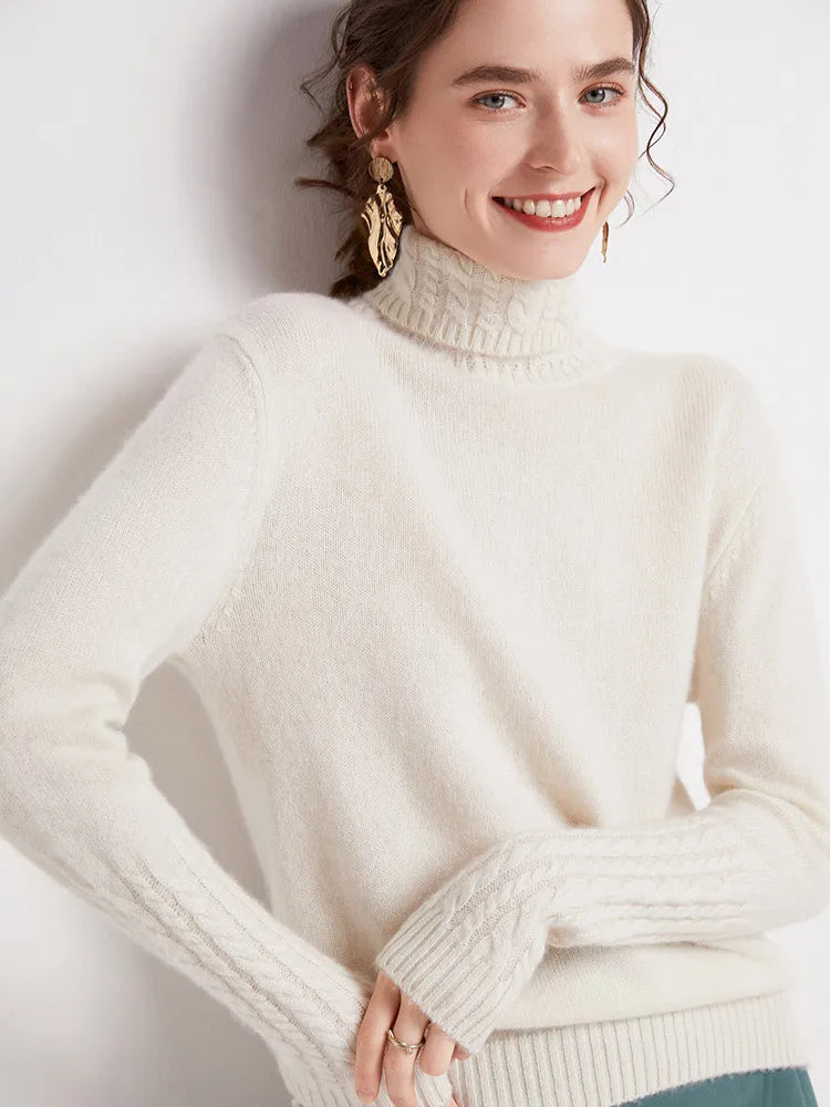 Women's Turtleneck Soft-Knit Sweater, Crewneck Pullover