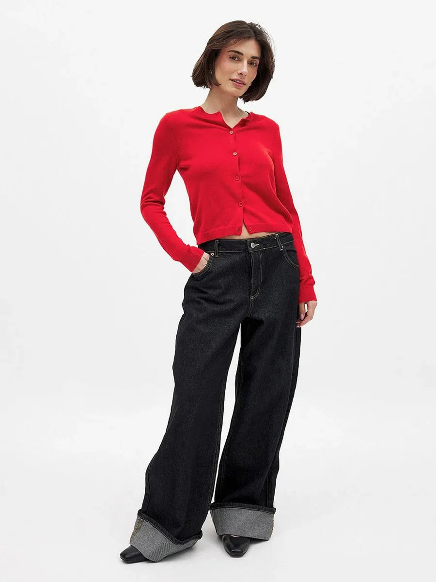 Women's Button-Front Knit Cardigan, Sweater