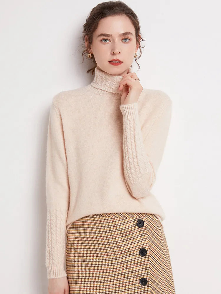 Women's Turtleneck Soft-Knit Sweater, Crewneck Pullover