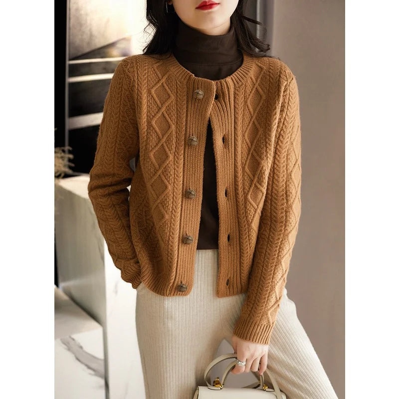Women's Cable-Knit Cardigan, Button-Front Sweater