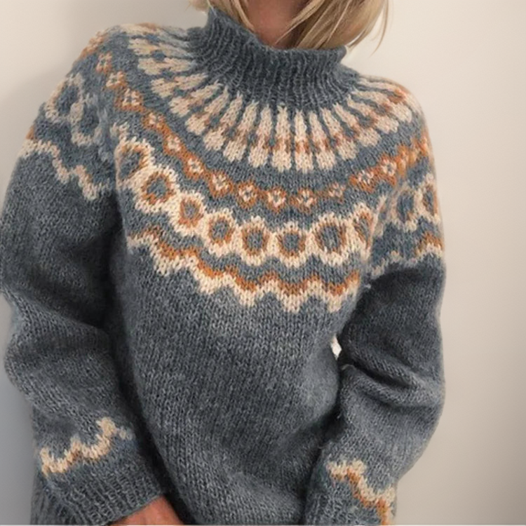 Women's Turtleneck Knit Sweater, Oversized Winter Pullover