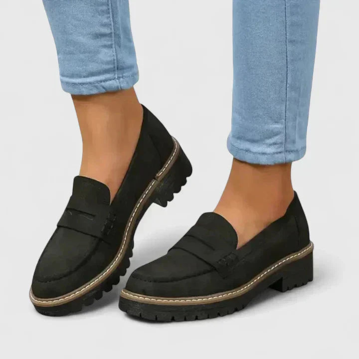 Women's Round-Toe Slip-On Loafers, Everyday Winter Loafers