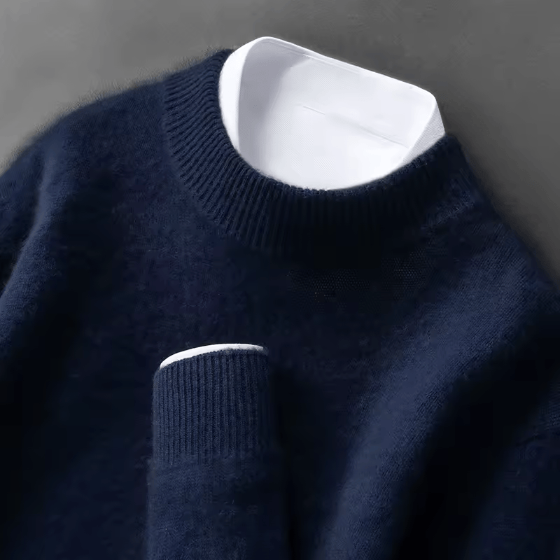 Men's Brushed Soft Knit Sweater, Mock Neck Classic Pullover