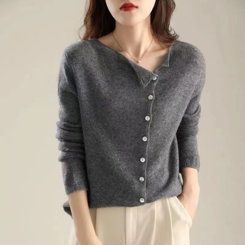 Women's Button-Front Cardigan, Oversized Winter Cardigan
