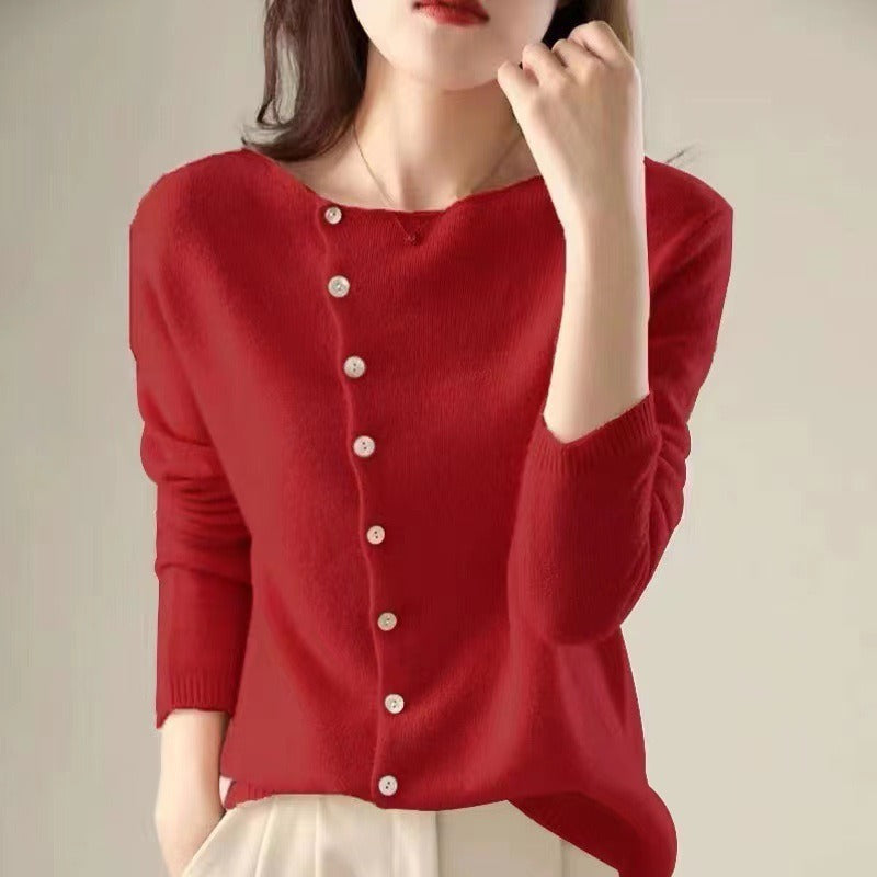 Women's Button-Front Cardigan, Oversized Winter Cardigan