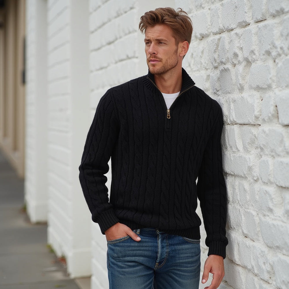 Men's Classic Knit Sweater, Crewneck Winter Pullover