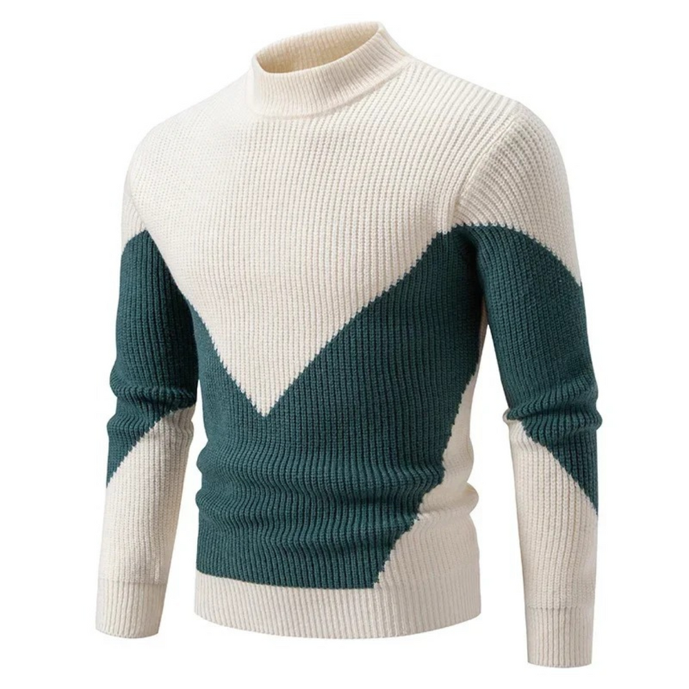 Men's Pattern Knit Sweater, Crewneck Pullover