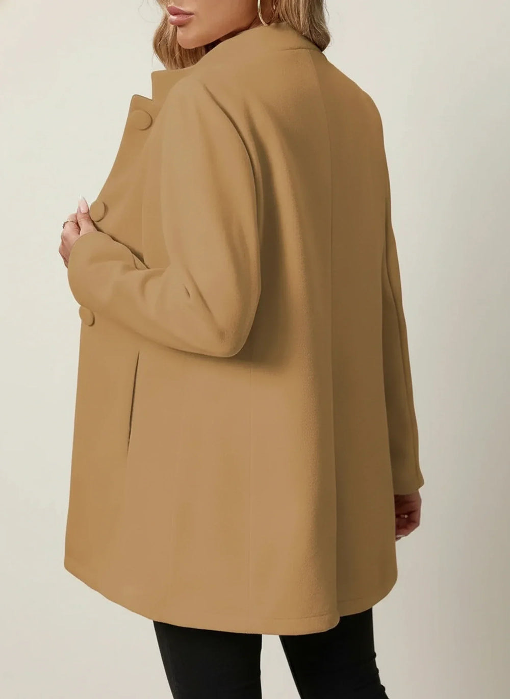 Women's Stand-Collar Tailored Blazer, Button-Front Structured Blazer