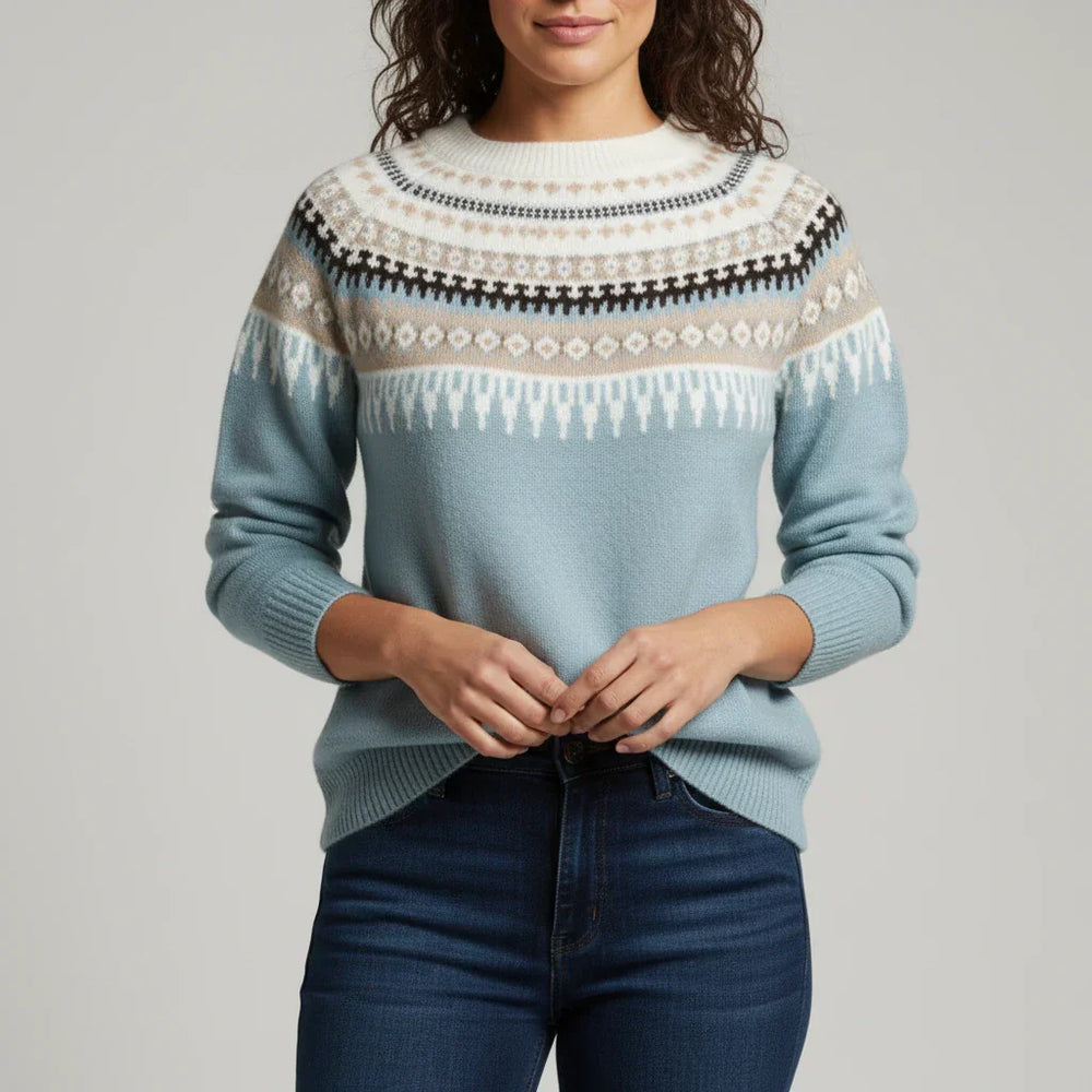 Women's Fair-Isle Knit Pullover, Nordic Winter Sweater