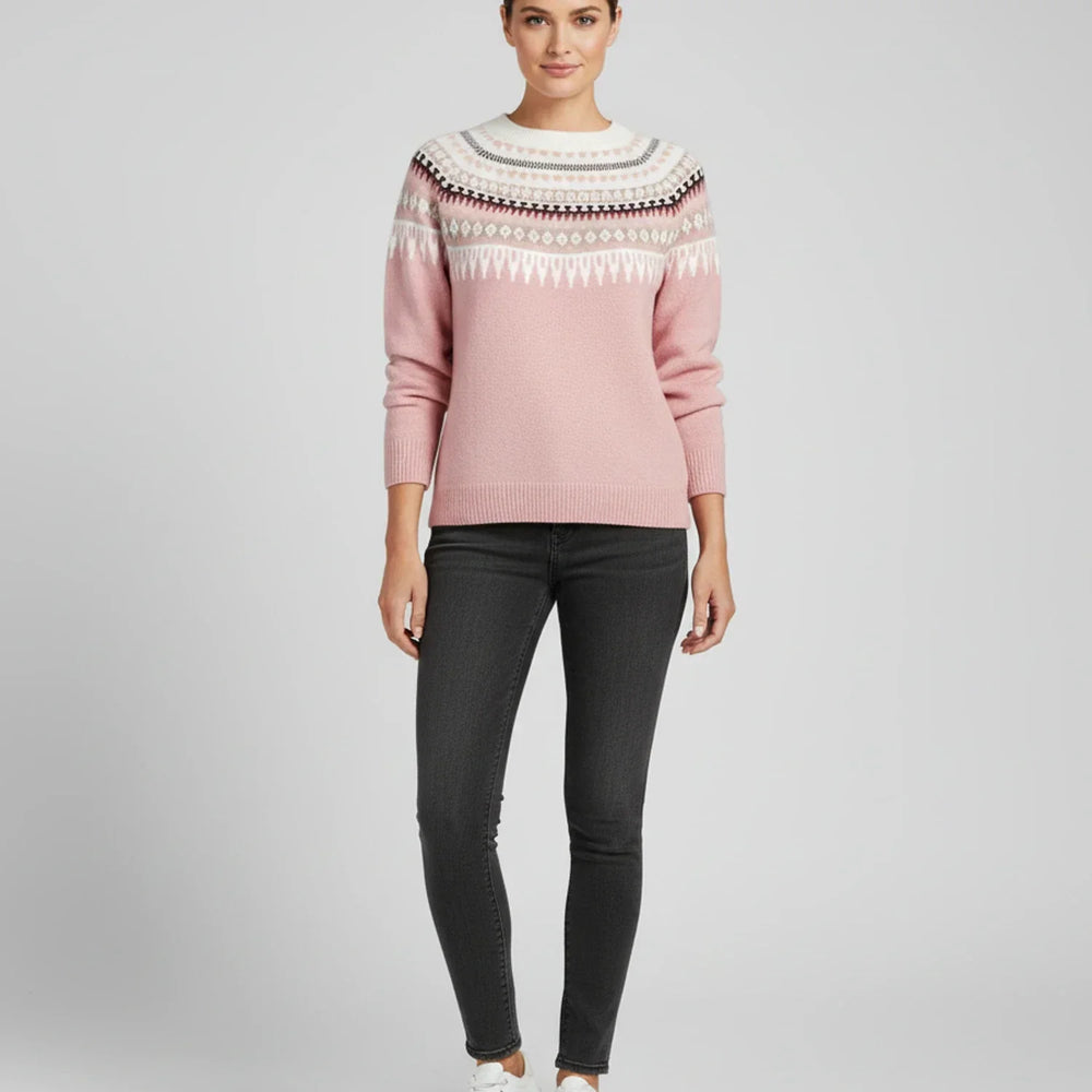 Women's Fair-Isle Knit Pullover, Nordic Winter Sweater