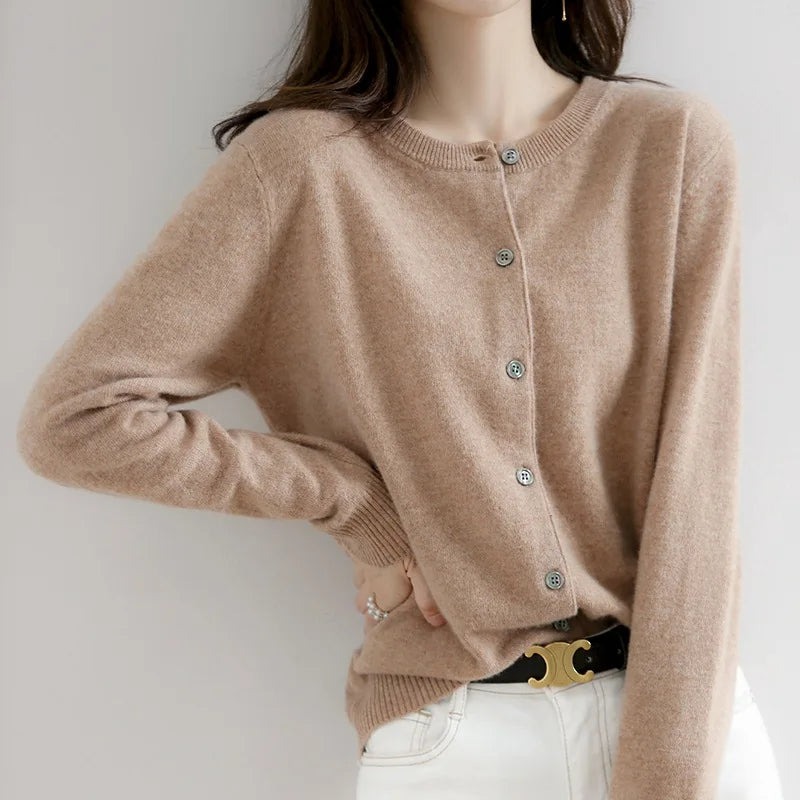Women's Button-Front Knit Cardigan, Oversized Winter Cardigan