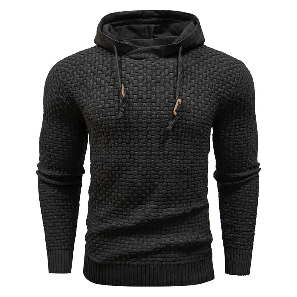 Men's Hooded Knit-Blend Hoodie, Zip-Up Cozy Sweatshirt