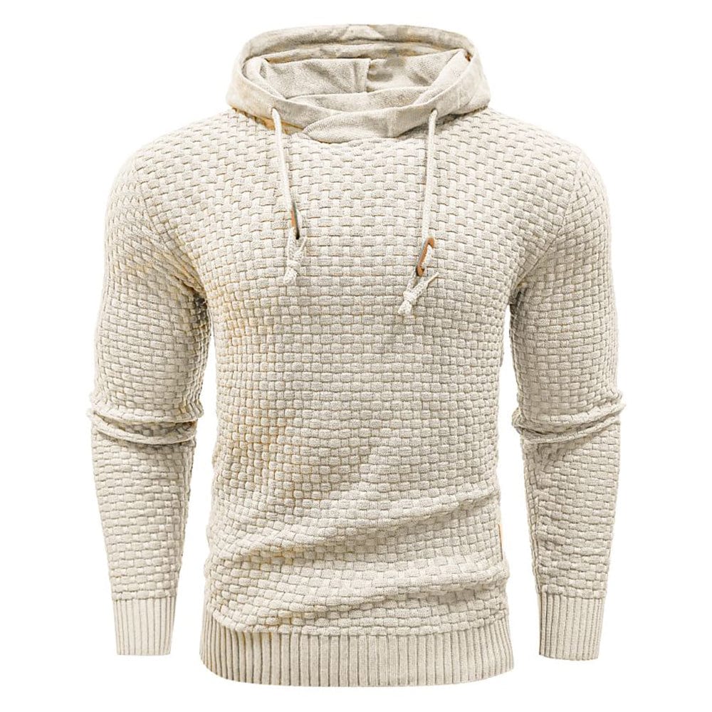 Men's Hooded Knit-Blend Hoodie, Zip-Up Cozy Sweatshirt